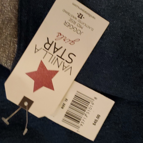 GIRLS sz 12 VANILLA STAR Jeans mid rise joggers elastic waistband stretch cargo - Picture 5 of 8